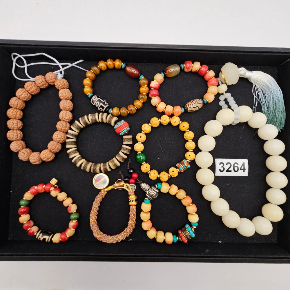 BOHO TIBETAN STYLE BRACELET LOT PRAYER BEADS MALA TASSEL JEWELRY
